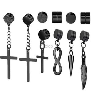 Hoop Huggie WKOUD Punk Mens Strong Magnetic Earring Set Non Perforated Pendant Earrings Fake Earrings Gift for Boyfriend and Lover Jewelry 24326