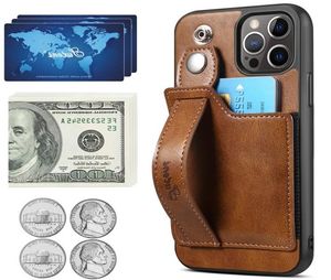 Modische hochwertige Leder-Handyhüllen mit Kartenfach und Handschlaufe für iPhone 13 12 11 Pro Max 13pro 12pro 11Pro XR XSMax 7 8 plu1121042