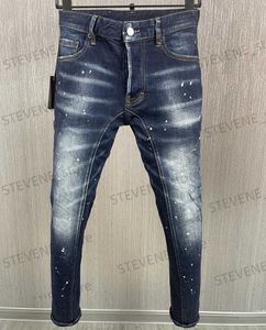 Herrenjeans Mode Herren schwarze Jeans Top Qualität Skinny Wear T240326