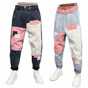 Calças de brim largas homens harajuku hip hop popular streetwear designer marca harem calças ao ar livre casual xadrez calças fi roupas m3Oz #