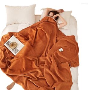 Cobertores Cobertor de lã Home Office Nap Cachecol Portátil Cashmere para Camas Sofá Fleece Malha