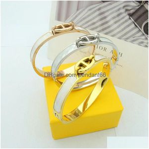 Cuff 2023 Fashion Esigner Bracelet Luxury Shell Pig Nose H High Quality 18K Gold Titanium Steel Gift Drop Delivery Jewelry Bracelets Dhrxl