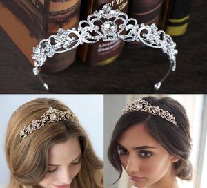 Rose Gold Wedding Bridal Crown Queen Crystals Royal Crystal Wedding Crowns Kamienna opaska na głowę złota maskarada urodzinowa Tiar7821492