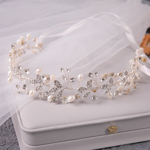 Wedding Hair Accessories Crystal Pearl Belt Bridal Ornaments Jewelry bride Headdress 240311