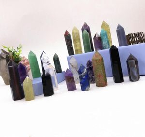 Arts Mineral Crystals Wieża Fluorytowa żółta kwarc Punkty naturalny punkt paska Reiki Crystal Obelisk Różdżka leczenie czakra kamień hom7824700