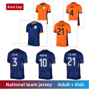 2024 -2025 Men and Kids Kit Netherlands Kit Memphis Soccer Jersey Dutch National Team Jersey de Jong Virgil Dumfries Bergvijn Blind de Ligt Football Shirt