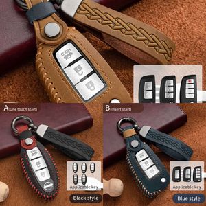 Update Leather Car Key Case Cover For Nissan Leaf Micra Qashqai Juke J11 J10 X Trail T32 Tiida Versa Note Altima For Infiniti Qx50 Qx60