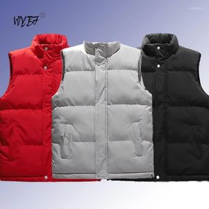 Coletes masculinos roupas de inverno homens colete jaqueta quente sem mangas jaquetas à prova d 'água zíper casaco outono stand-up colarinho trabalho wear