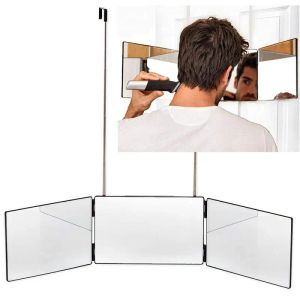 Mirrors Home Make Up Accessor 3 Way Mirror Adjustable New Trifold Mirror Diy Haircut Tool Foldable 360degree Viewing Angle Portable