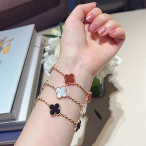 mens designer bracelet gold clover bracelet High quality double-sided five leaf flower stone adjustable bracelet for ladies exquisite gift party clover bracelet