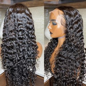 13x4 onda profunda perucas dianteiras do laço cabelo humano pré arrancado 180% 13x6 hd perucas dianteiras do laço 30 Polegada 4x4 peruca de fechamento do laço encaracolado para mulher