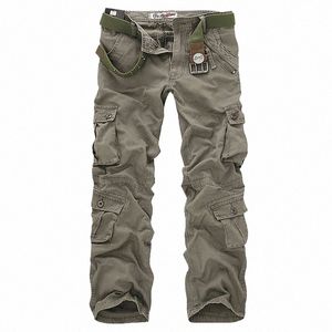 2023 Wysokiej jakości męskie spodnie ładunkowe swobodne luźne spodnie wojskowe multi kieszeni LG Spodnie dla mężczyzn Camo Joggers plus rozmiar 28-40 B9ZJ#