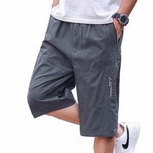 Mens Summer 100% Cott Cargo Shorts Mens Casual Loose Multi Pocket Plus Size Short Pants Outdoor Sport Hiking Jogger 6xl 04yk#
