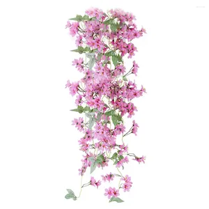 Decorative Flowers Wedding Artificial Cherry Blossom Christmas Garland Planta Silk Cloth Housewarming Gift