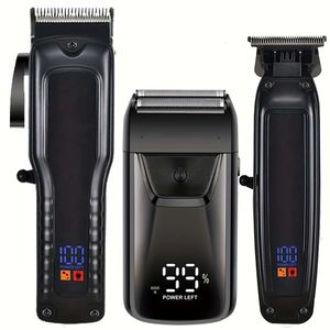 3 pçs/set Profissional Clipper Men Grooming Navalha e Kit de Ferramentas de Estilo Aparador de Pêlos Corporais - Presente Perfeito para Amantes