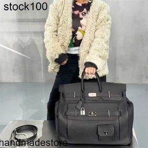 Grande hac bolsa superior totes50 designer 50cm padrão de lichia saco extra unissex capacidade de bagagem de viagem portátil maré bk couro genuíno