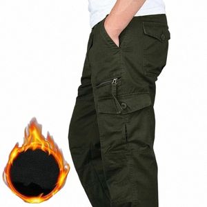 thick Fleece Cargo Pants Men Outwear Autumn Winter Double Layer Warm Military Tactical Camoue Lg Trousers Casual Pants 5XL q9Wd#