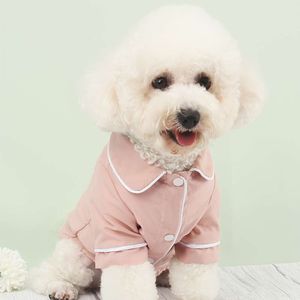 1PCペットシンプルなカジュアルボタンダウンパマ、ドッグホームウェアの服、柔らかい子犬シャツ