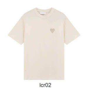 22ss Herren Designer Paris New Amis T-Shirt Ton-in-Ton Liebe Stickerei Mode Straße Casual Joker Rundhalsausschnitt Baumwolle Kurze Ärmel für Männer und Frauen Liebhaber6d7a