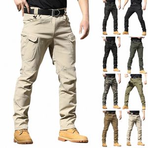 FI PROJE WOJSKOWE Mężczyźni luźne workowate spodnie taktyczne spodni na zewnątrz Casual Cott Cargo Pants Mężczyźni Mruki Multi Pockets Duży rozmiar C2BZ#