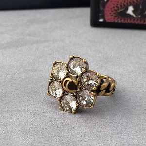 Luxury Retro Designer Rings for Women Fashion Ring Double Letter Rings Elegant Style Simple Ring Wedding Party Gift Jewelry