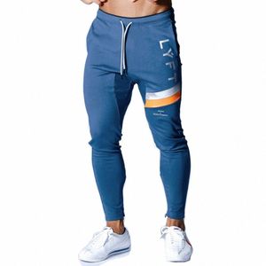 mens Cott GYM Pants Running Leggings Joggers Streetwear Casual Sport Trousers Navy Male Training Workout Fitn Sweatpants T6f9#