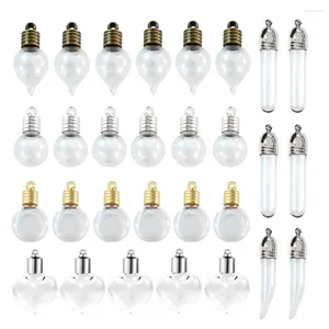 Pendant Necklaces 10PCS Glass Vials Pendants With Metal Cap Mini Bottle Name On Rice Vial For Jewelry Making