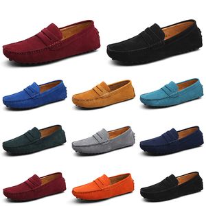 Men Casual Shoes Espadrilles Triple Black White Brown Wine Red Navy Khaki Mens Suede Leather Sneakers Slip On Boat Shoe Outdoor Flat Driving Jogging Walking 38-52 A029