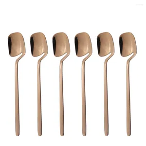 Conjuntos de utensílios de jantar 6pcs Conjunto de talheres de talheres colher de rosa aço inoxidável talheres de escritório ao ar livre cozinha em casa