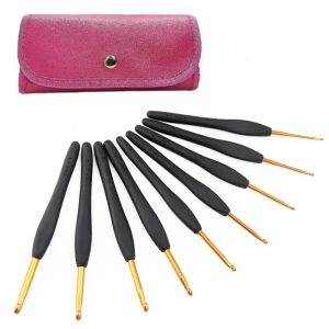 Knitting MIUSIE Aluminium Crochet Hooks Set Knit 9Pcs Crochet Needle Yarn Sweater Weave Knitting Needls DIY Clothes Scarf Tools