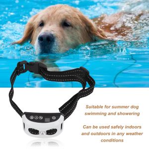 CHARTS DOG ANTI BARKING ENHET USB Electric Ultrasonic Dogs Training Collar Dog Stop Barking Vibration Anti Bark Collar