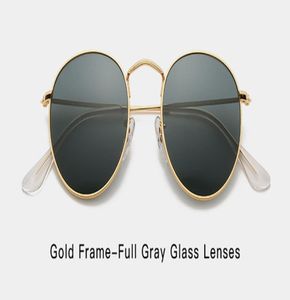 Klassische runde Designer-Sonnenbrille UV400 Brillen Metall Goldrahmen Sonnenbrille Herren Damen Spiegelglaslinse 4790608