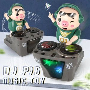 Lådor DJ Pig DJ Robot 30 Songs Music Box Piggy Children Lights Toys Rock Pig Waddle Dance Electric Doll Toddlers Kid Baby Musical Gift