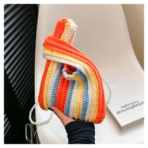 woven handbags crossbody orange Spring Summer chains tote women bag handbags totes lady shoulder bags letter clutch bag