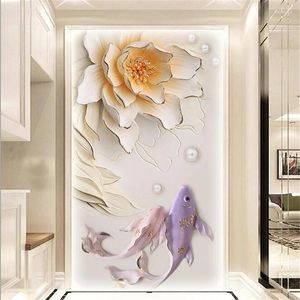 Wallpapers Wellyu Custom Wallpaper 3d Chinese Embossed Interior Papel De Parede Flowers Rich And Mysterious TV Background Wall Paper