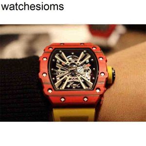 Richamill Swiss ZF Factory Watch Luxury Mechanical Mens Wlistwatch完全自動ムーブメントライトカーボンファイバーコンポジットシェルナチュラルテープ