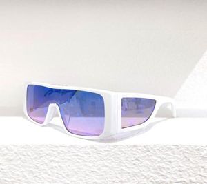 Modemän och kvinnors solglasögon Antiuv Classic Transparent Frame Onepiece Letter Lens Eye Protection Wide Mirror Legs Designe1090746