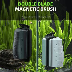 Verktyg Magnetic Aquarium Nytt fiskglas Ren skrubber Tank Alger Fönstertillbehör Renare Aquarium Floating Brushes Scraper Brush