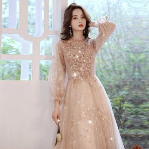 Banquet Evening Dress for Women 2024 New Spring and Autumn Style Champagne Host Best Bridesmaid