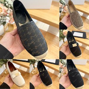 Designers Casual Women Shoes Espadrilles Summer Luxurys ladies flat Beach Half Slippers fashion woman Loafers Fisherman canvas Shoes sneakers size 35-41