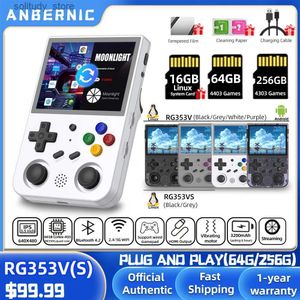 Przenośni gracze gier Anbernic RG353V RG353VS Game RETRO RK3566 3,5 cala 640*480 Handheld Console Game Emulator Linux Childrens Prezenty Q240326