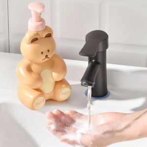 Dispensers 250/500ML Cartoon Bear Foam Soap Dispenser Refillable Pump Bottle Shampoo Shower Press Empty Bottle for Kitchen Bathroom Bottle