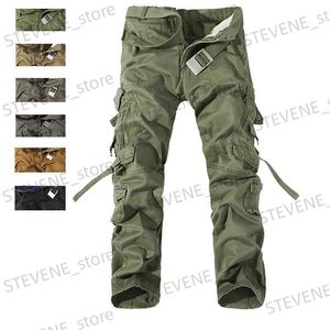 Men's Pants Military Tactical pants mens Multi-pocket washed overalls men loose cotton pants male cargo pants for male casual trousers T240326