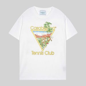 メンズデザイナーTシャツカジュアルTシャツカサブランカトレンディブランド新しいカサブランカトロピカルサマーフルーツプリント短袖TシャツIWO