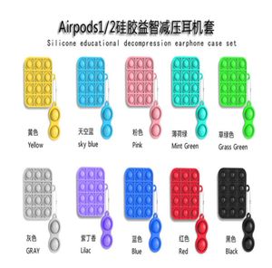 Cartoon Fashion Silicone Pop Bubble Fidget Soft Earphone Fall för AirPods Skydd Cover 12 pros4100258