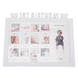 Frame Babys First Year Frame di 12 mesi Frame immagine 1 ° compleanno Frame fotogramma Frame di milestone Foto Frame il mio primo anno