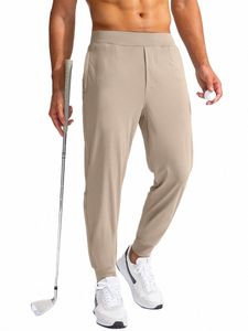 Golfkläderfjäder och höstmäns bekväma elastiska plysch termiska byxor utomhus sport casual fi raka byxor j7c5#