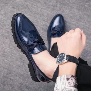 Sukienka butów luksusowy włoski styl Oxford Bow Oxford Patent skórzany moda moda groom ślub 459