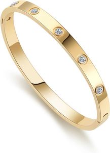 Braccialetti d'oro per donna Braccialetti dell'amicizia placcati oro 14K Pietre cubiche di zirconi Bracciale in acciaio inossidabile Gioielli Amore Pasqua Natale Regalo per la festa della mamma