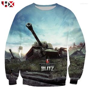 Męskie bluzy hx świat czołgów 3d druk mężczyźni kobiety moda bluza z kapturem harajuku hip hop streetwear all-mecz tops hx497